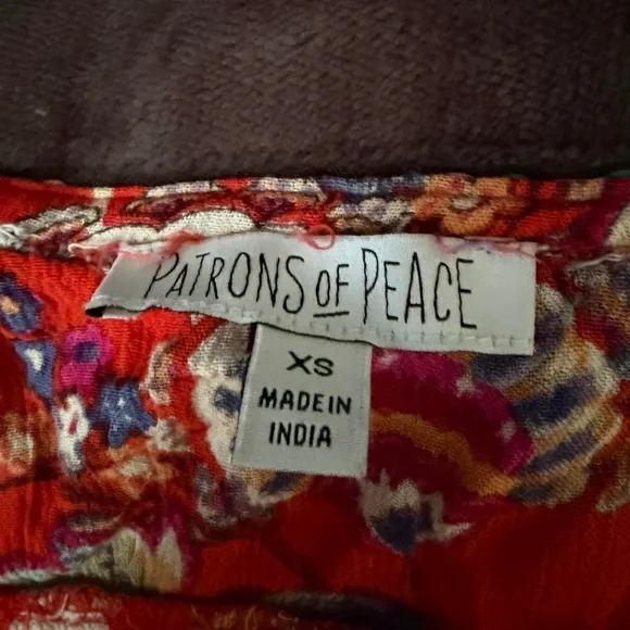 Patrons of Peace Floral Boho Peplum Tiered Tank Top Babydoll Blouse Festival - Picture 3 of 4